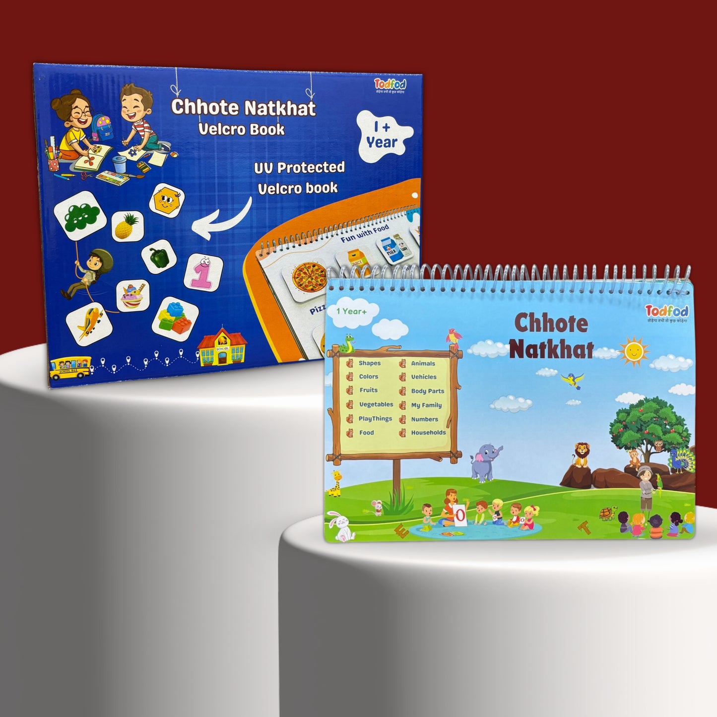 Children's educational book with colorful illustrations on a white surface
