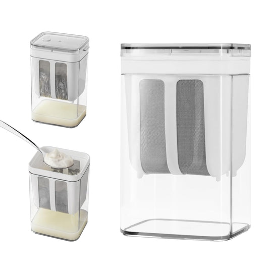 Hung Curd Strainer Box | Curd Maker and Greek Yogurt Maker | 1100ml Fine Mesh Strainer with Lid | Multifunctional Yoghurt Filter | Curd Maker for Home | Whey Separator