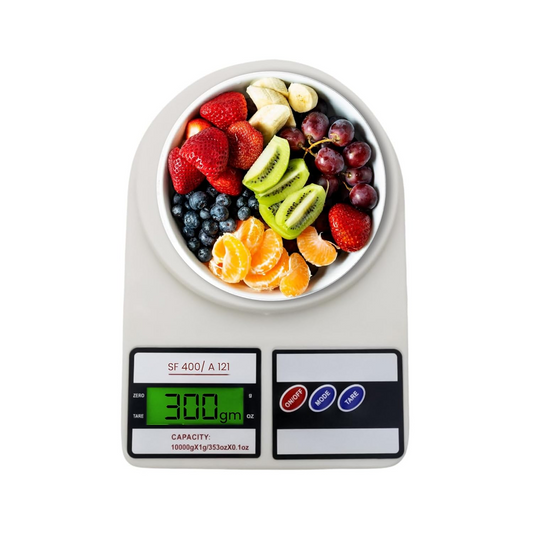 SF 400 Digital Kitchen Weighing Scale | 10Kg x 1g Precision | Food Scale with LCD Display for Cooking, Baking, Meal Prep & Healthy Diet | Compact Electronic Weight Machine for Home Use.(White)