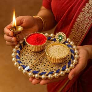 Smaran 4 Inch KumKum Plate (Multicolour)