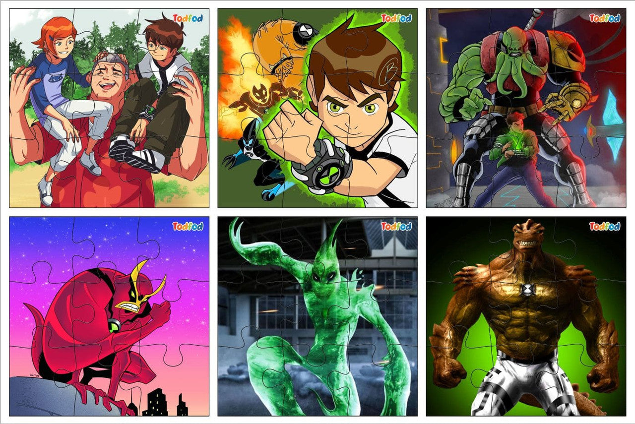 Wooden Jigsaw Puzzles Ben 10 Anime Cartoon Characters For Kids 54 Pieces