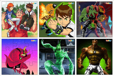 Wooden Jigsaw Puzzles Ben 10 Anime Cartoon Characters For Kids 54 Pieces