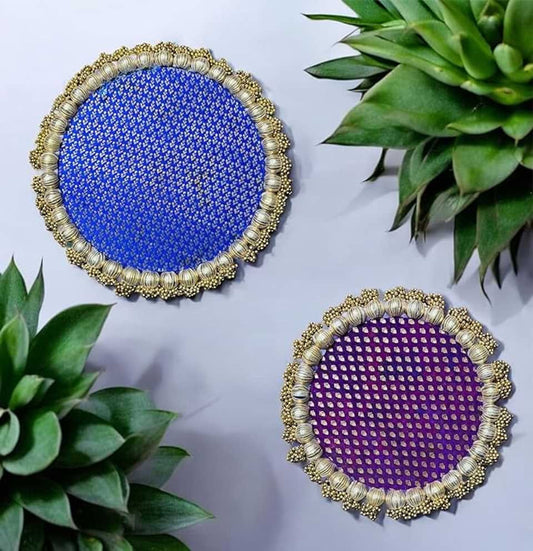 Smaran Combo Decorative Round Platter 9 inch and 10.5 Inch