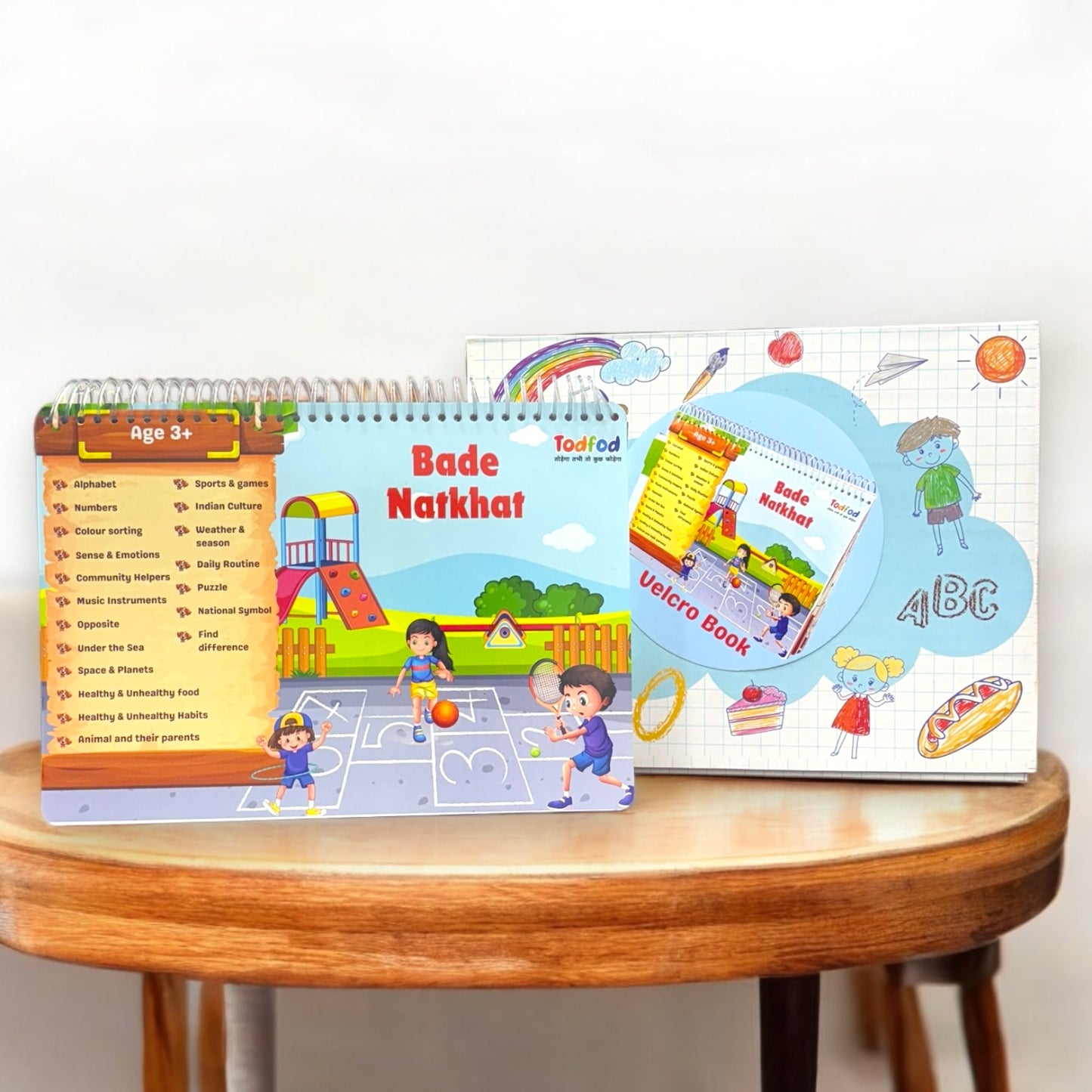Todfod Bade Natkhat Montessori Velcro Learning Binder Book for Toddlers | Early Educational Activity Book for 2+ Years with Shapes, Colors, Numbers & More