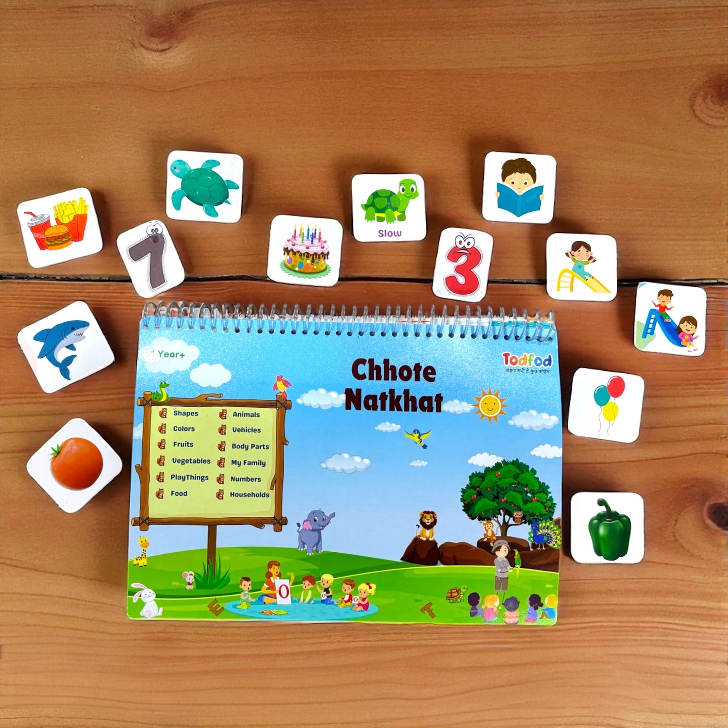 Todfod Chhote Natkhat All in One Early Learning Board Book with antibacterial coating For Kids to Learn All the Preschool Activities.