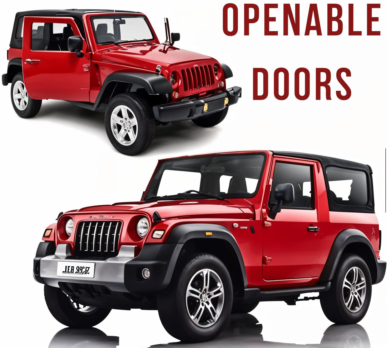 Todfod 1:32 Scale Die-Cast Metal 4x4 Thar Jeep Toy – Pull-Back Action, Openable Doors, Realistic Miniature Model, Premium Car Toy for Kids, Gift for Boys & Girls 2+ Years Multicolor