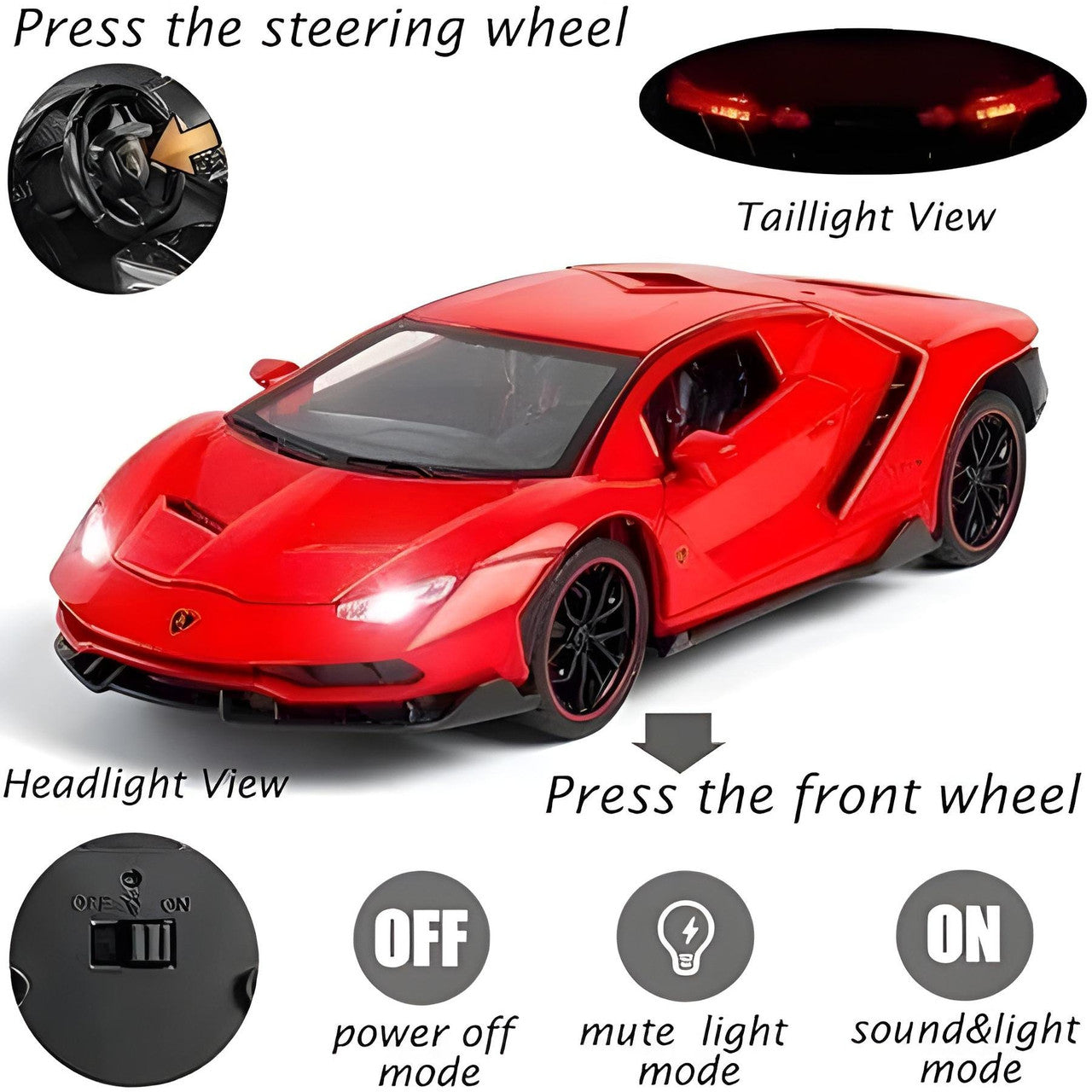 Todfod 1:24 Lamborghini Revuelto Diecast Model Car
