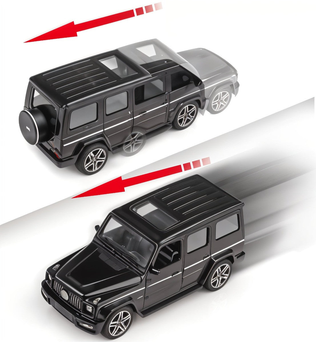 TodFod Die-Cast Metal G-Class SUV Model Car 1:24 Scale – 12cm Long Premium Black Miniature Toy Car with Opening Doors, Pullback Action, Realistic Design for Kids & Collectors