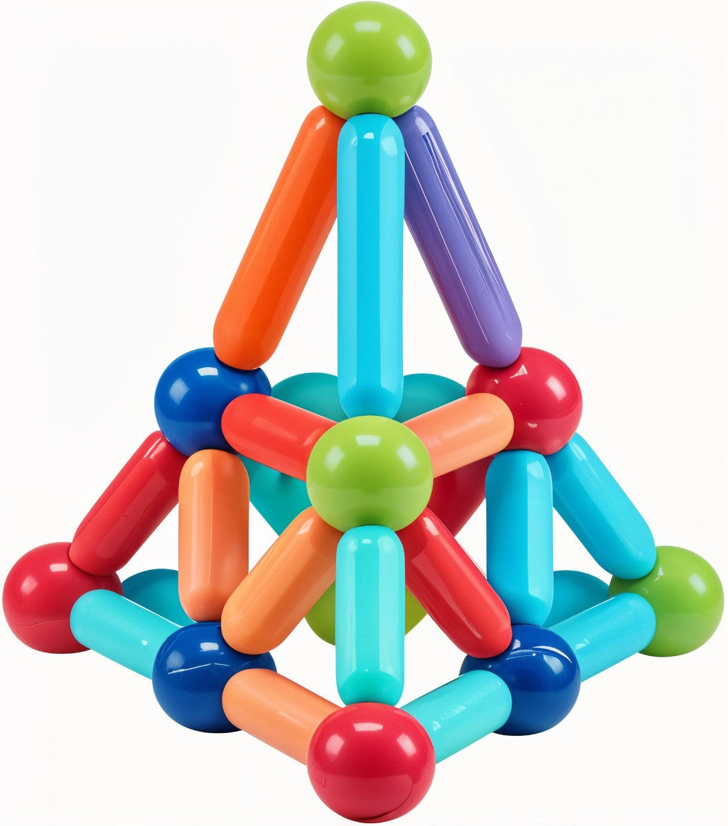 TodFod Magnetic Building Sticks Construction Set – 25-Piece Educational STEM Toy for Kids Ages 3+, Colorful Magnetic Rods and Balls, Hands-On Learning for Creativity, Brain Development & Fun Play