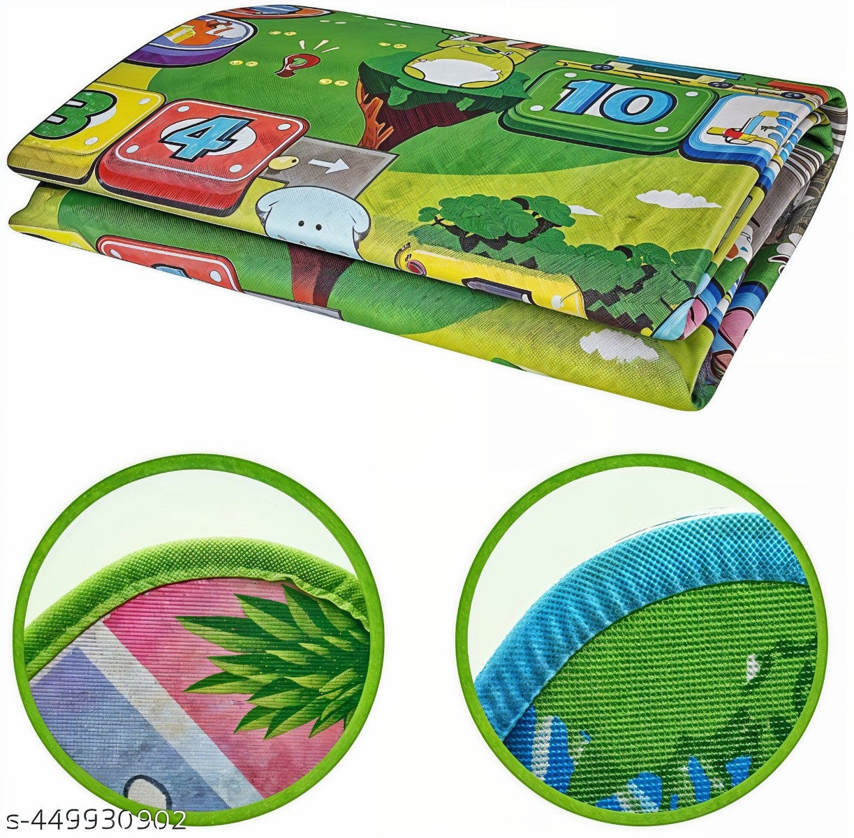 Todfod Double-Sided Kids Play Mat, Waterproof Educational Baby Crawling Mat, Large Size, Cartoon Design
