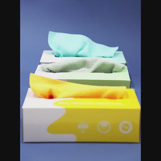 Microfiber Cleaning Cloth | 20 PCS Reusable Microfiber Multi Functional Cleaning and Drying Wipes for Home Kitchen & Office | Strong Absorbent Cleaning Cloth with Dispenser Box (Pack of 1 Box)