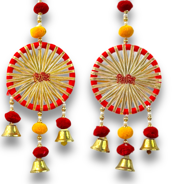 Smaran Ridhi Sidhi Door Hangings Handmade Wall Door Side Torans | Latkan Jhumar Bandhwar for Home Entrance | Traditional Festival, Diwali, Navratri, Wedding Decoration (Set of 2) (Ridhi-Sidhi)