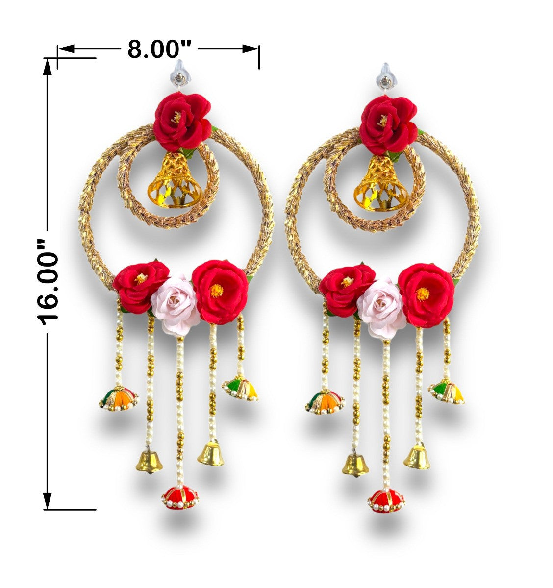 Smaran Artificial Flowers Wall Hanging Decoration Dream Catcher for Home/Office Decor Wall Hanging/Side Door Hanging for Diwali, Navratri Pooja Festival Decoration