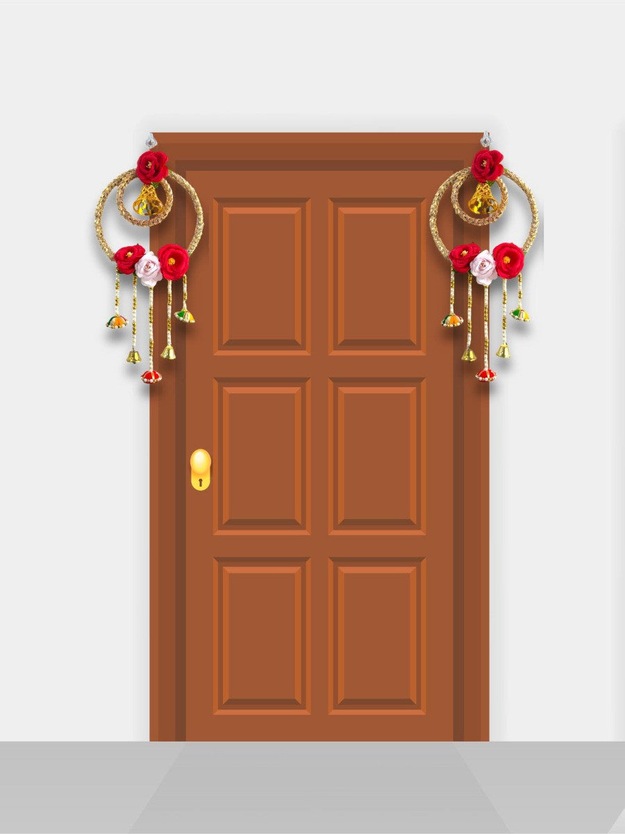 Smaran Artificial Flowers Wall Hanging Decoration Dream Catcher for Home/Office Decor Wall Hanging/Side Door Hanging for Diwali, Navratri Pooja Festival Decoration