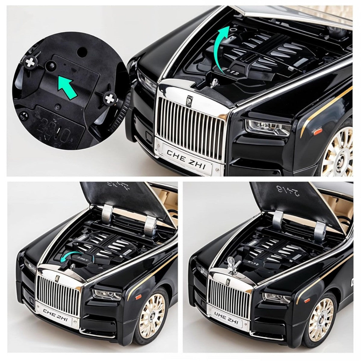 TodFod Exclusive 1:32 Scale Rolls Royce Phantom Pull Back Toy Car for Kids with Openable Doors, Lights, Music – Premium Gift for Boys
