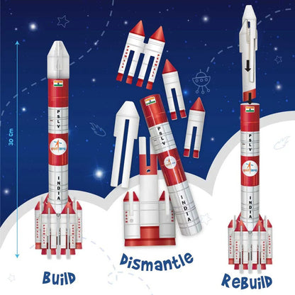 Model rockets with 'India' branding on a space-themed background