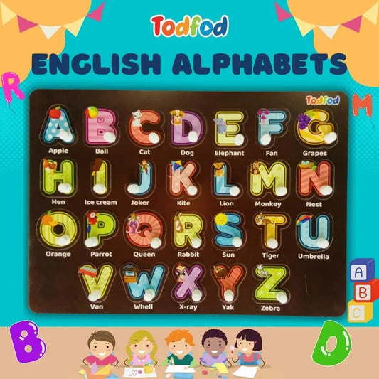 TodFod Wooden Jigsaw Puzzles | ABCD & Pet Animal Characters for Kids