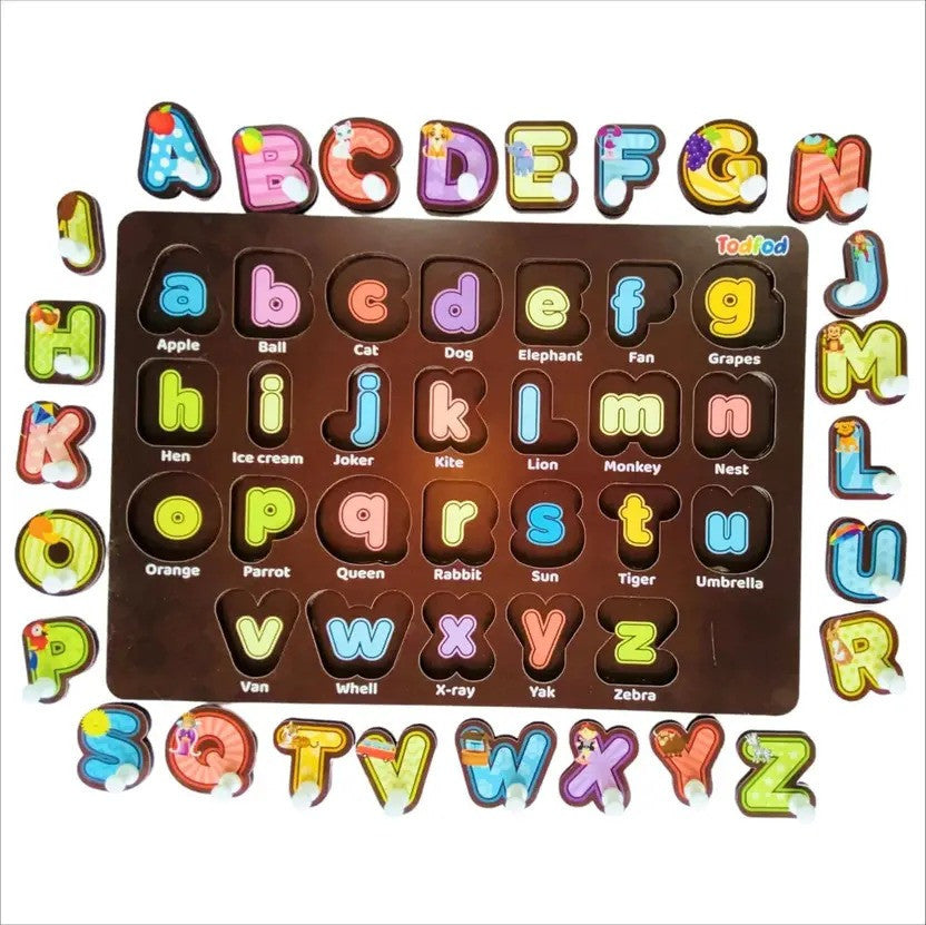 Colorful alphabet letters on a white background