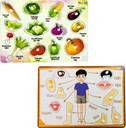 Todfod Wooden Jigsaw Puzzles Vegetable & Body Parts Characters For Kids
