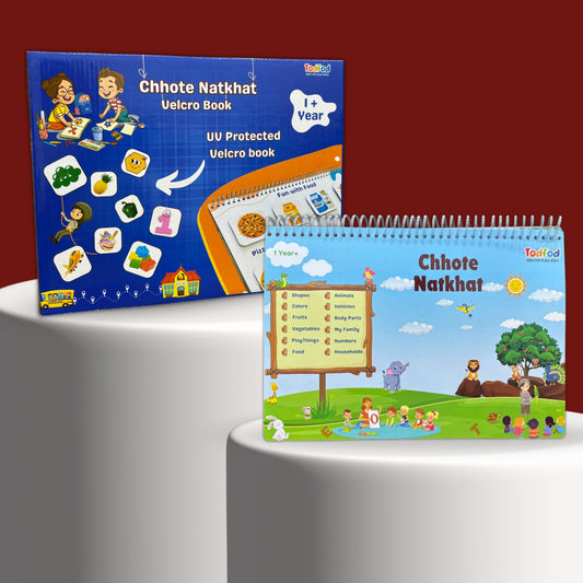 Todfod Chhote Natkhat All in One Early Learning Board Book with antibacterial coating For Kids to Learn Shapes, Colors, Fruits, Numbers, Body Parts Fruits, Vegetable, Animal And Buy & Get  ABC Magic Tracing Book Free