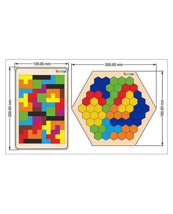 Two geometric puzzles with measurements on a white background