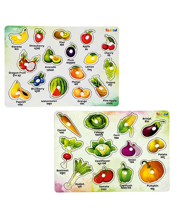 Todfod Wooden Fruits & Vegetable Puzzle