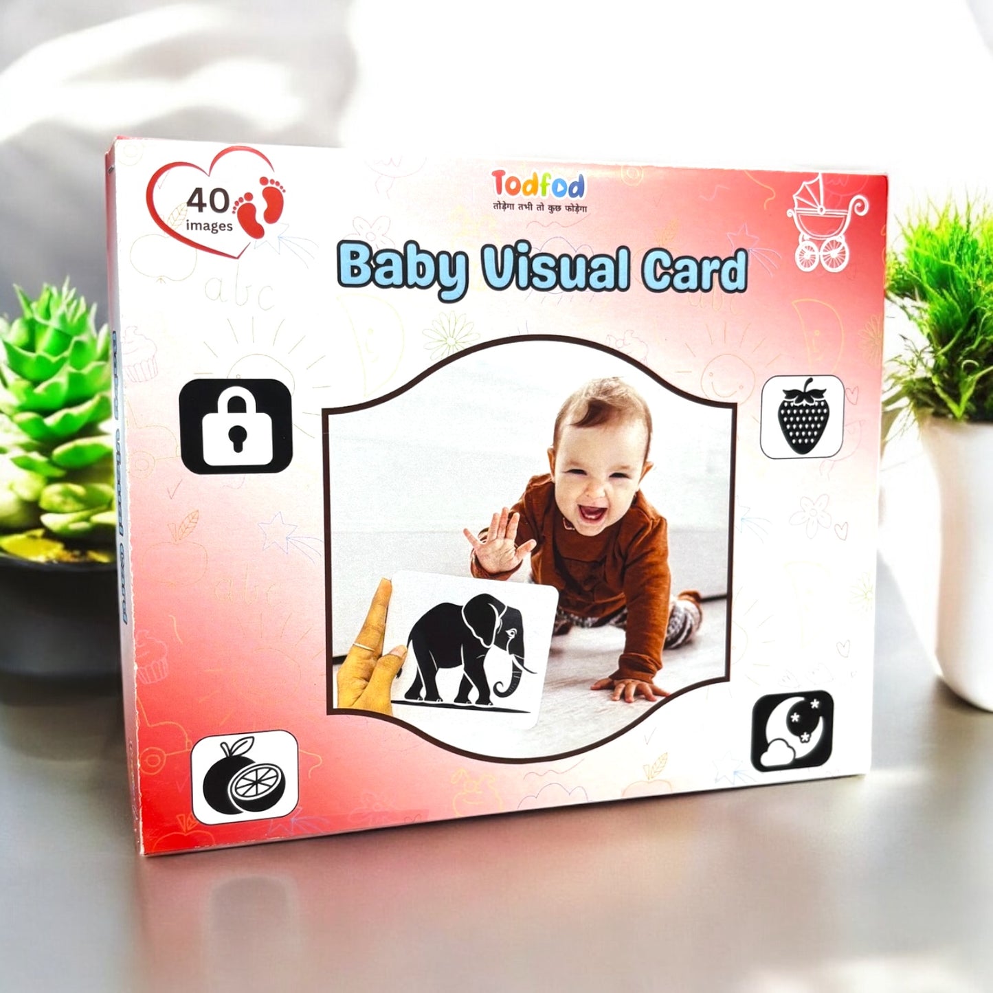 Todfod Baby Visual Card set of 60 High contrast pictures