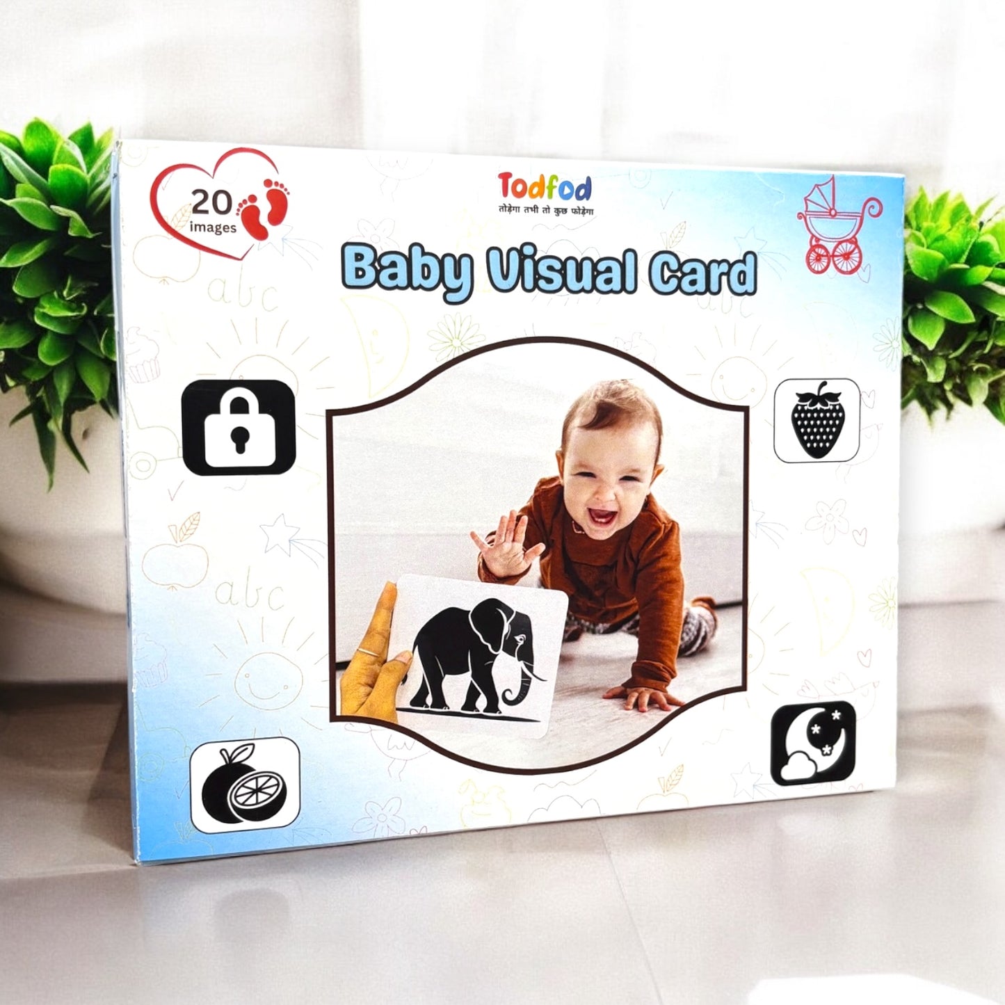 Todfod Baby Visual Card set of 60 High contrast pictures