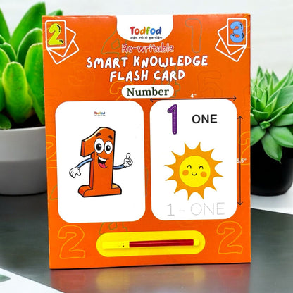 Todfod Re-writable Smart Knowledge Flash Cards for Kids, Educational Early Learning Toy for Toddlers, Preschool, Nursery, and Kindergarten (Numbers & Vagetable )
