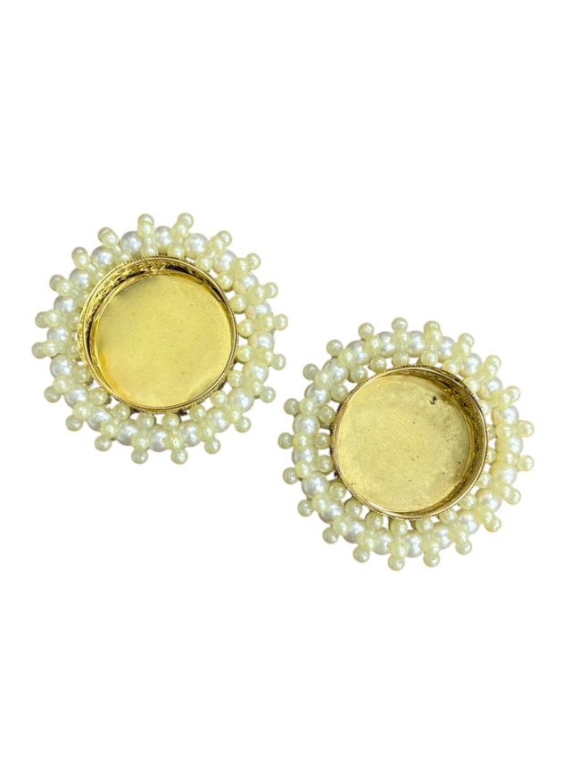 Smaran Pearl Ring Tealight Candle Holder – Handmade Decorative Diya Set of 1 for Festivals, Weddings, Pooja Room & Home Décor, Traditional Indian Elegant Candle Holder