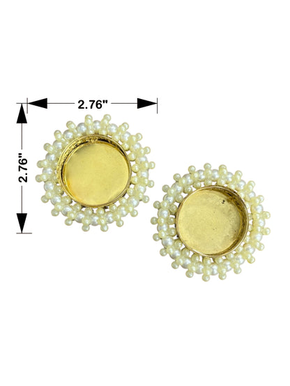 Smaran Pearl Ring Tealight Candle Holder – Handmade Decorative Diya Set of 1 for Festivals, Weddings, Pooja Room & Home Décor, Traditional Indian Elegant Candle Holder