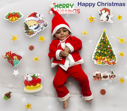 TodFod 20+ Pcs Christmas Photo Booth Props | Merry Xmas Theme Cards for Kids Family | Santa Reindeer Candy Cane Decorations | Photoshoot Party Supplies