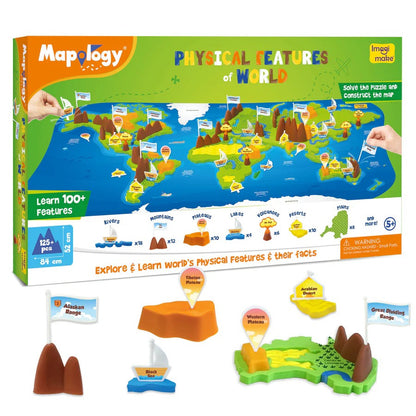 Mapology physical features of the world educational toy set packaging