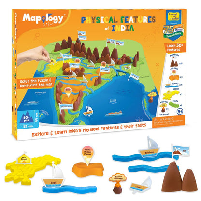 Imagimake Foam Mapology National Symbols Of India - Construction Set - Make 7 Models - Educational Toys For 5 Years+, 70 Pieces,Multicolor