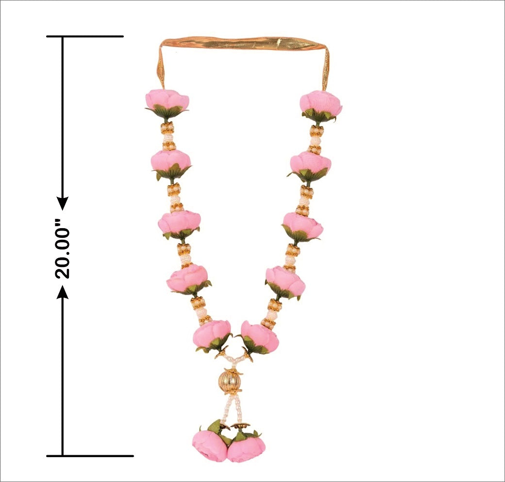 Smaran Pink Peony & Rose Artificial Floral Garland plastic Garland