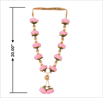 Smaran Pink Peony & Rose Artificial Floral Garland plastic Garland