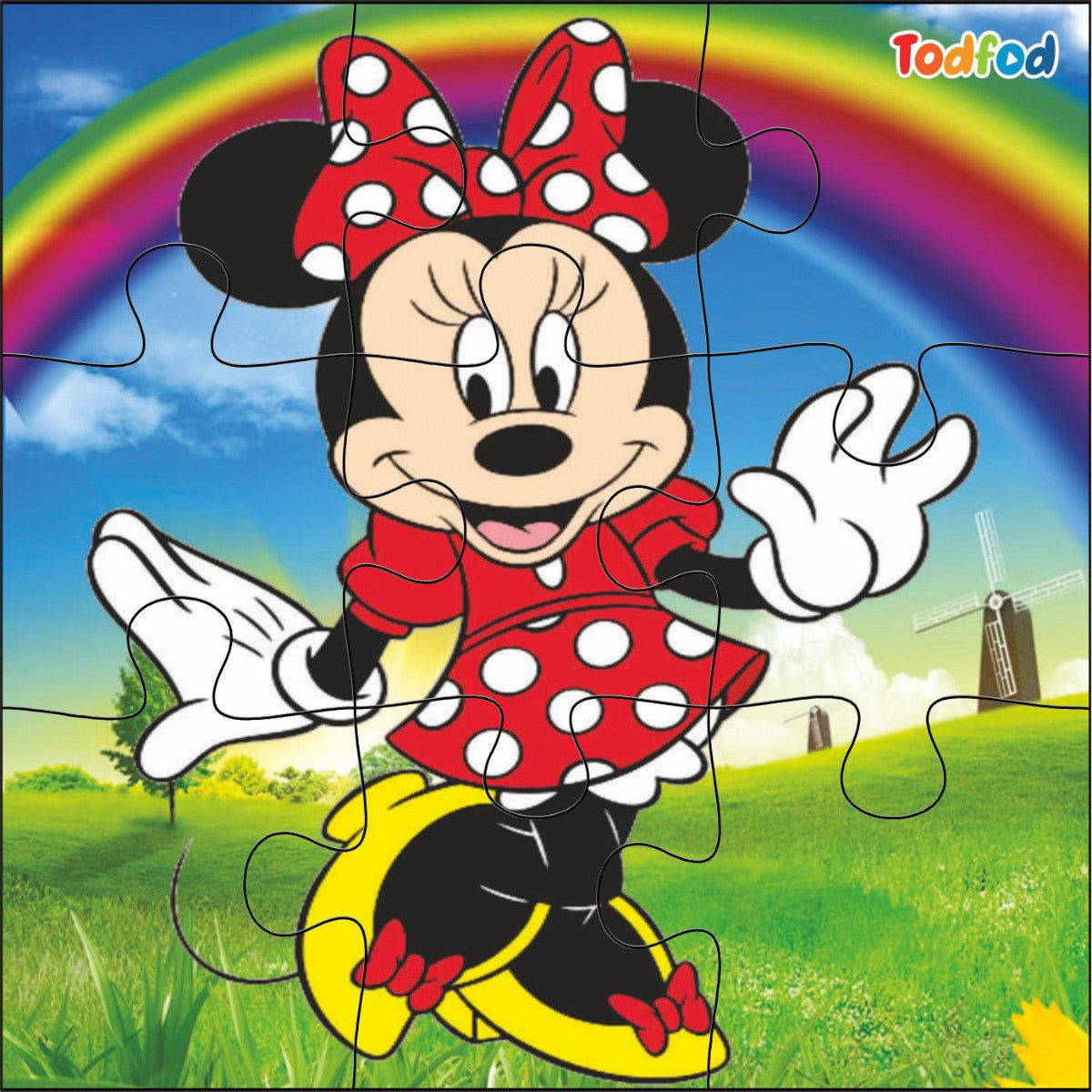 Todfod Wooden Jigsaw Puzzles 54 Pieces 6 in 1 | Anime Cartoon Characters Educational Toy for Age 3+ Kids & Children Preschool Learning (Mickey Mouse & Kung Fu Panda)
