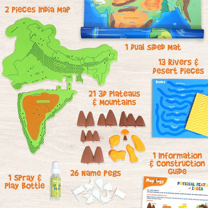 Imagimake Foam Mapology National Symbols Of India - Construction Set - Make 7 Models - Educational Toys For 5 Years+, 70 Pieces,Multicolor