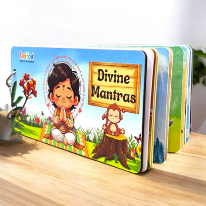 Todfod Divine Mantras Spiritual Learning Flashcards Set with Hindi and English Meaning | Bilingual Vedic Chanting Cards for Kids, Beginners, Yoga, Meditation & Daily Practice