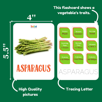 Todfod Flash Cards Combo Pack for Kids – Learn Vegetables