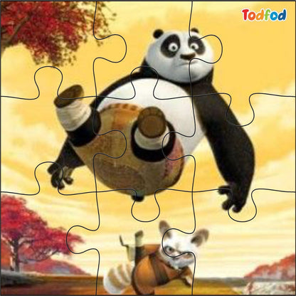Todfod Wooden Jigsaw Puzzles Toy for Kids & Children, Kung Fu Panda 6 in 1 Jigsaw Puzzles 54 Pieces, Anime Cartoon Character Educational Toy (Kung Fu Panda)
