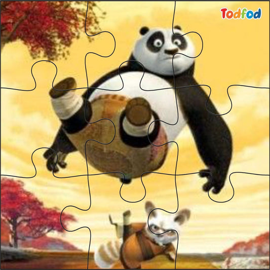 Todfod Wooden Jigsaw Puzzles Toy for Kids & Children, Kung Fu Panda 6 in 1 Jigsaw Puzzles 54 Pieces, Anime Cartoon Character Educational Toy (Kung Fu Panda)
