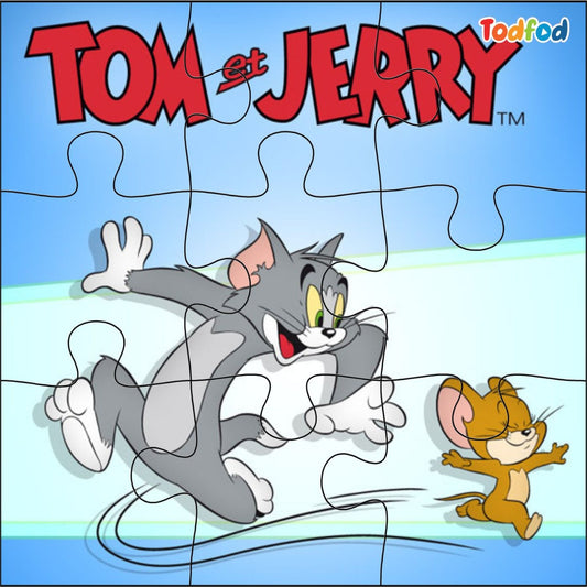 Todfod Wooden Jigsaw Puzzles Toy for Kids & Children, Tom & Jerry 6 in 1 Jigsaw Puzzles 54 Pieces, Anime Cartoon Character Educational Toy (Tom & Jerry)
