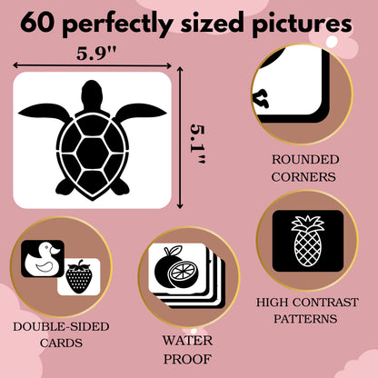 Todfod Baby Visual Card set of 60 High contrast pictures