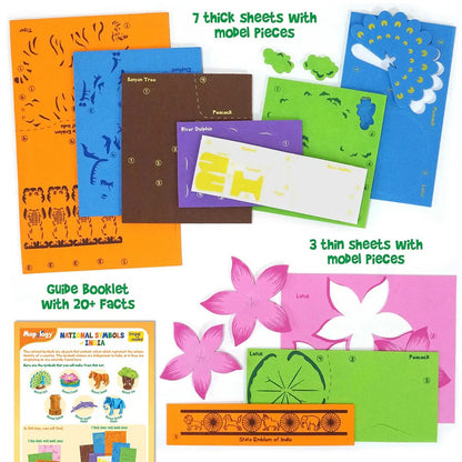 Imagimake Foam Mapology National Symbols Of India - Construction Set - Make 7 Models - Educational Toys For 5 Years+, 70 Pieces,Multicolor