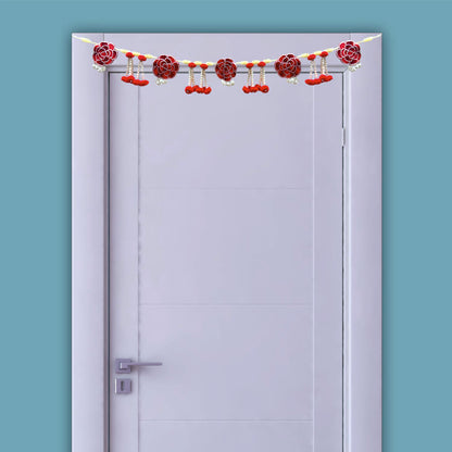 Smaran Traditional Handicraft Moti Toran with Latkan Handmade Door Hanging/Bandarwal/Toran for Door Home Decore Torans for Entrance Festival Diwali Decoration (Velvet Rose & Moti Toran)