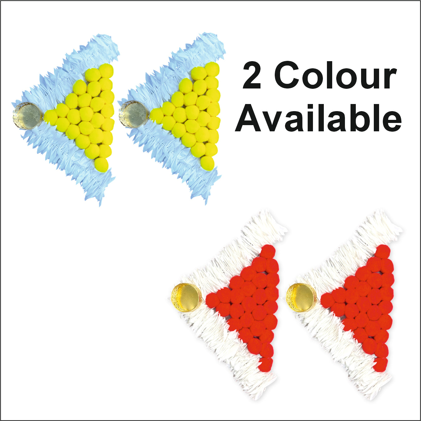 Smaran Traditional Triangle Staircase Rangoli with Tealight Holder Set – Handmade Decorative Floor Art with Beads & Embellishments for Home, Main Entrance, Pooja Room, Mandir