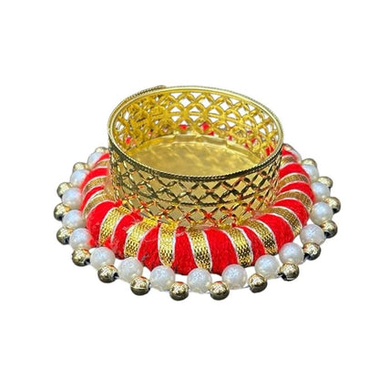 Red Round Diya Holder