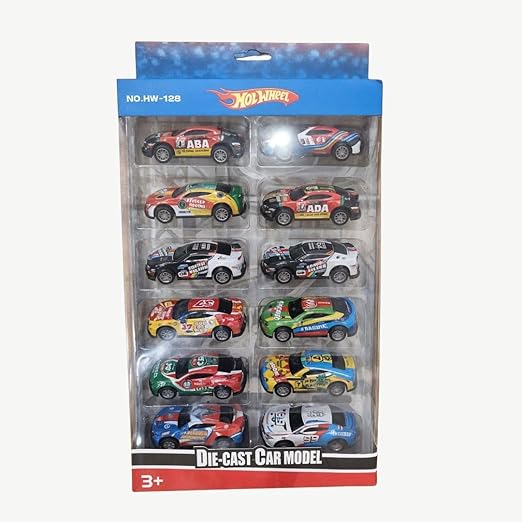 Pack of Hot Wheels die-cast cars in packaging with visible branding.