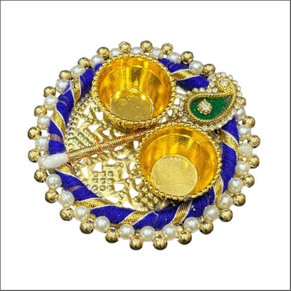 4 Inch KumKum Plate (Multicolour)